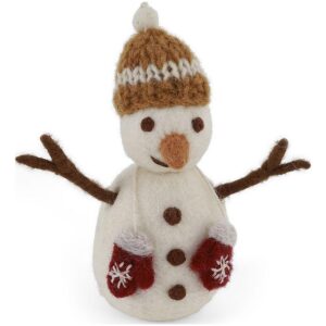 Gry & Sif Snømann med okerfarget lue og votter
