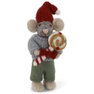 Gry & Sif Grå Mus Med Julegodteri