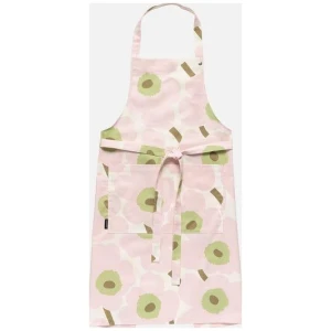 Marimekko forkle Pieni Unikko rosa og grønn