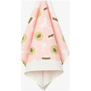 Marimekko kjøkkenhåndkle Unikko rosa og grønn