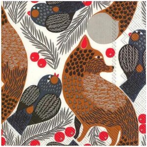 Marimekko servietter kaffe Ketunmarja Hvit