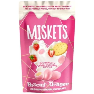 Miskets Hvit Sjokolade og Jordbær kjeks