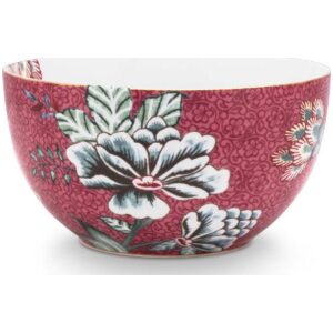Pip Studio Skål 15cm Flower Festival Mørk Rosa