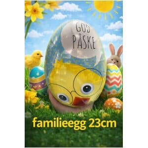 Påskeegg Familie 23cm Kylling God Påske (Tomt)
