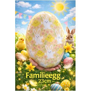 Påskeegg Familie 23cm Kaniner + Kyllinger (Tomt)