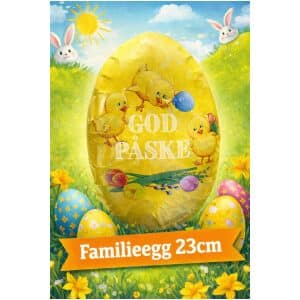 Påskeegg Familie 23cm Kyllinger "God Påske" (Tomt)