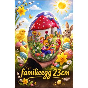 Påskeegg Familie 23cm Kaniner (Tomt)