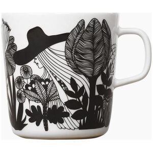 Marimekko krus 0,4L Siirtolapuutarha white, black, pink