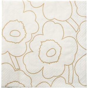 Marimekko servietter lunsj Unikko Cream/Gold