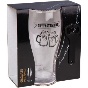 Ølglass m/åpner "Guttastemning"