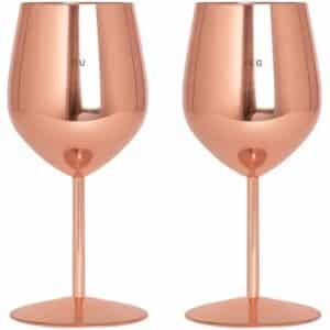 Termo-vinglass "Du" & "Jeg" Rosègull 2pk