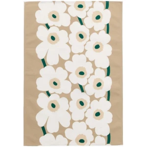 Marimekko kjøkkenhåndkle Unikko Beige/Green