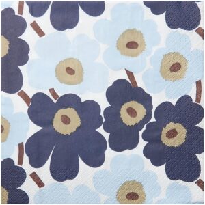 Marimekko servietter lunsj Unikko Denim
