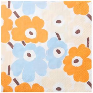 Marimekko servietter lunsj mini unikko sinioranssi