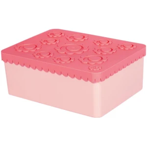 Blafre matboks i plast (treroms) Blomst rosa