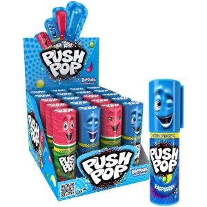 Bazooka Push Pop Blue Raspberry & Watermelon 15g